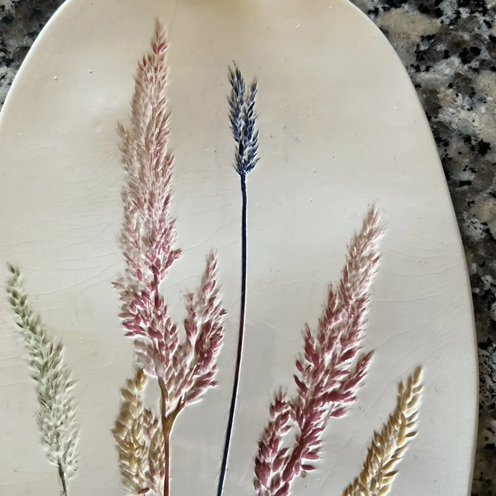 Vintage Pressed Wheat Pottery, Wall Hanging